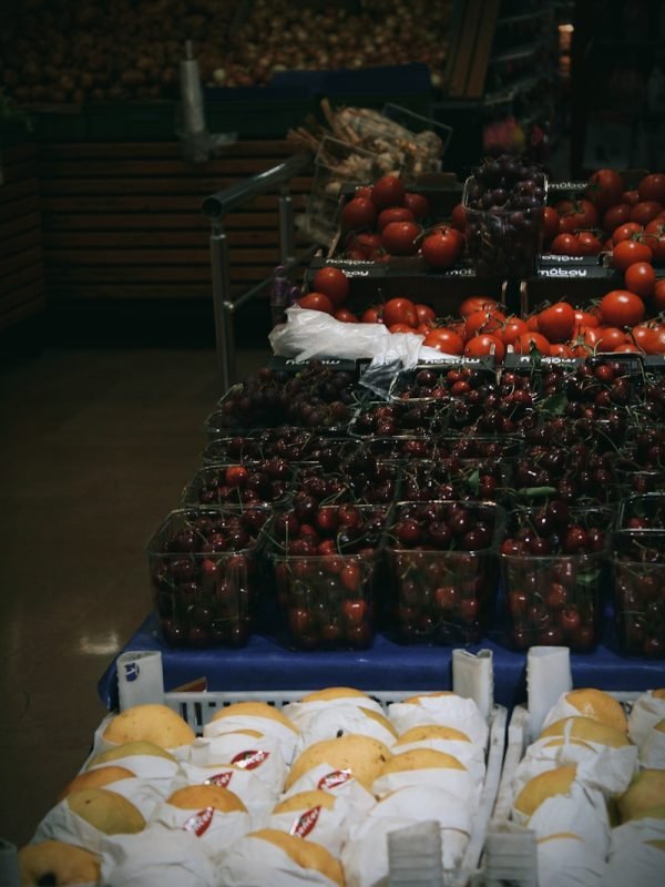 a table full of fruits